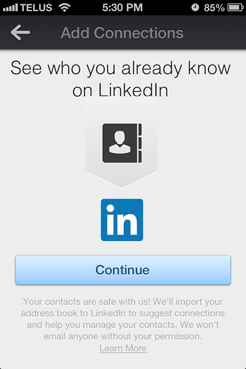 application mobile LinkedIn