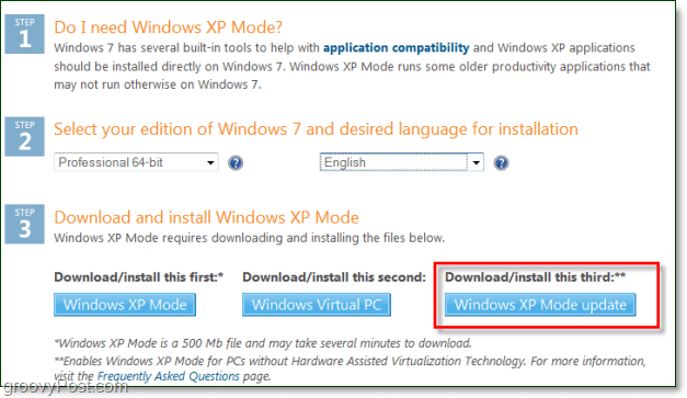 le mode windows xp désormais disponible sans hyper-v ni amd-v
