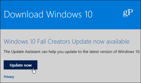 3 Page Assistant de mise à jour Windows 10
