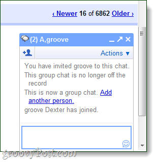 chat en groupe dans la fenêtre de gmail