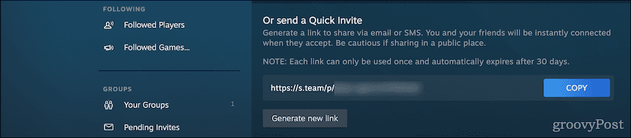 Comment ajouter trouver une invitation rapide sur steam
