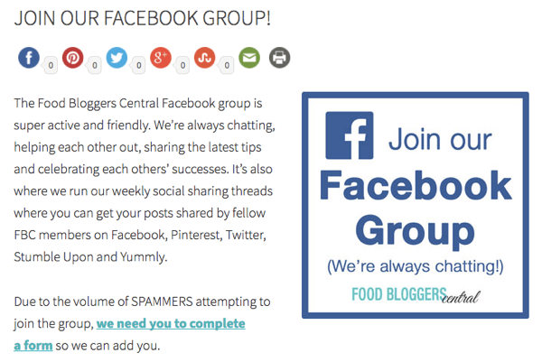 Invitez les visiteurs du site Web à rejoindre votre groupe Facebook.