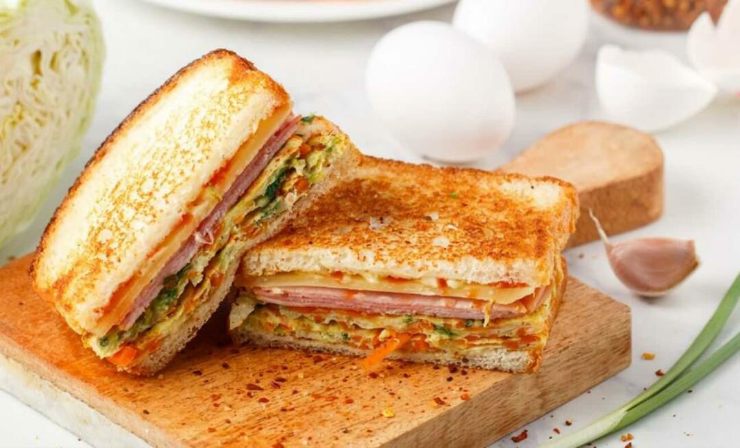 Comment faire un sandwich aux œufs Voici une recette de sandwich aux œufs avec beaucoup d'ingrédients