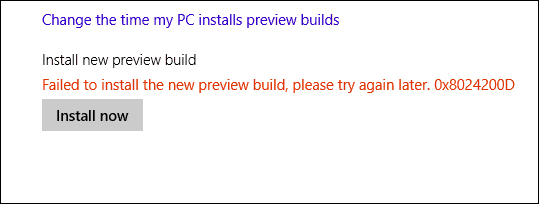 Message d'erreur de construction de Windows 10