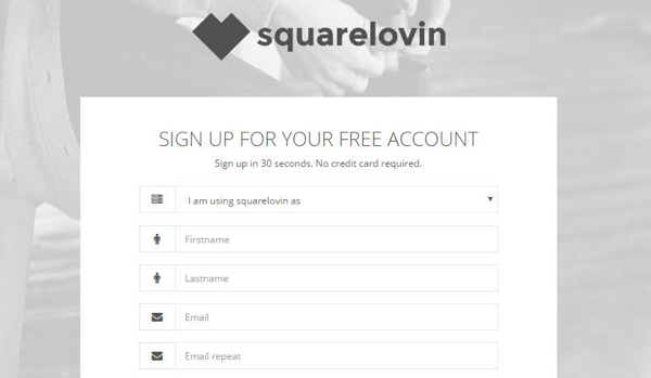 Créez un compte Squarelovin gratuit.