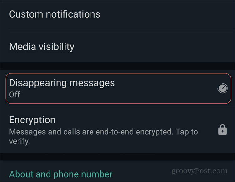 Messages de disparition de WhatsApp sur