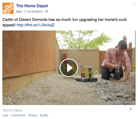 vidéo home depot sur facebook