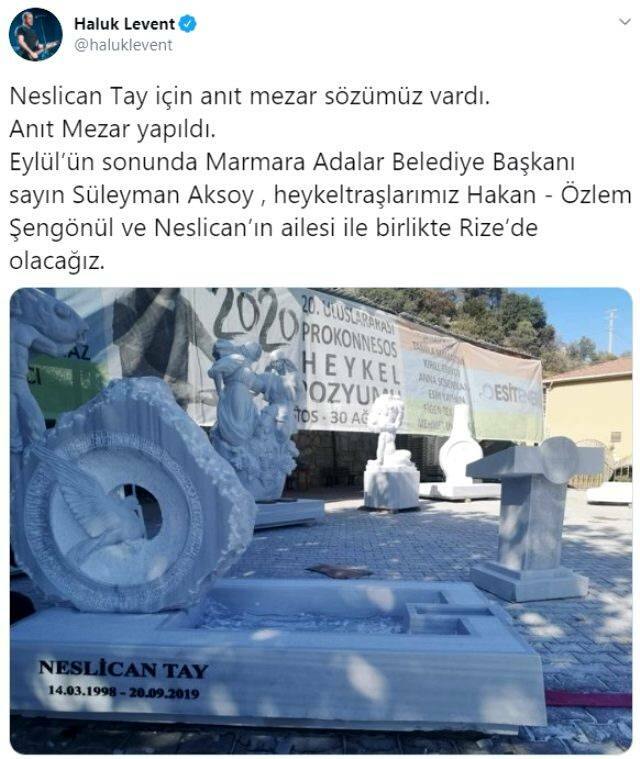 Haluk Levent a tenu sa promesse pour Neslican Tay! Une tombe commémorative sera faite ...