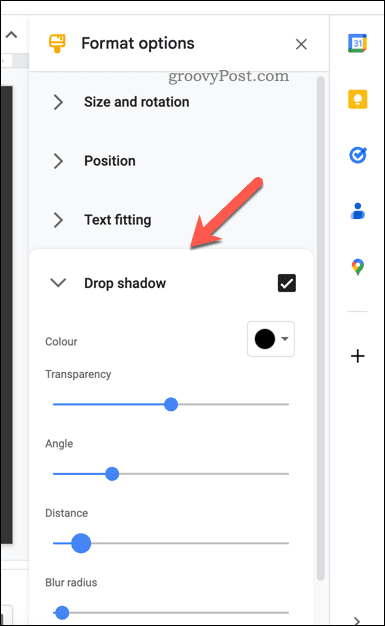 Ajouter des effets aux zones de texte dans Google Slides