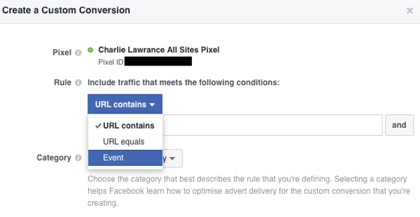 Créez des conversions personnalisées basées sur des événements dans votre gestionnaire de publicités Facebook.