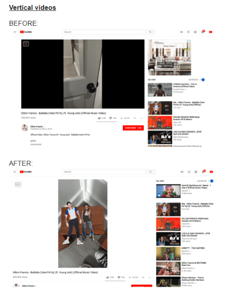 YouTube a mis à jour la façon dont les vidéos verticales sont vues sur le bureau.