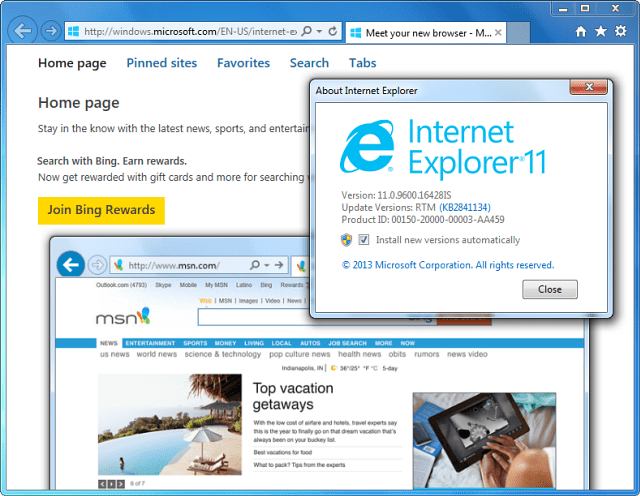Internet Explorer 11 désormais disponible pour Windows 7