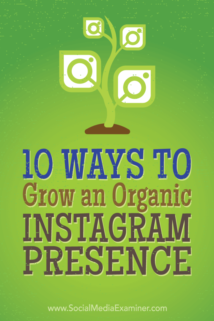 10 façons de développer une présence organique sur Instagram: Social Media Examiner