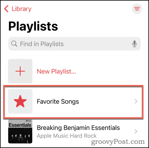 Liste de lecture des favoris Apple Music