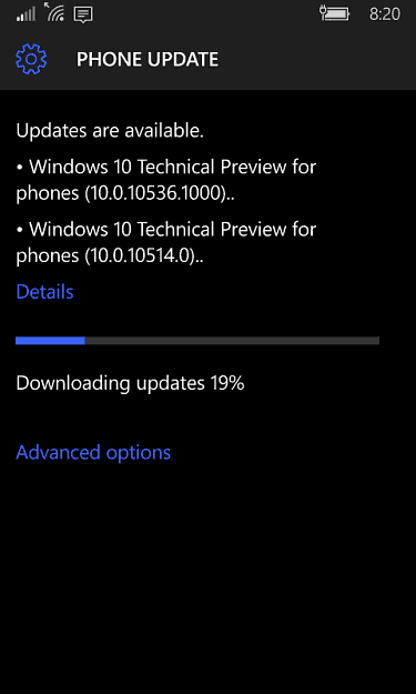 Mises à jour du téléphone Windows 10