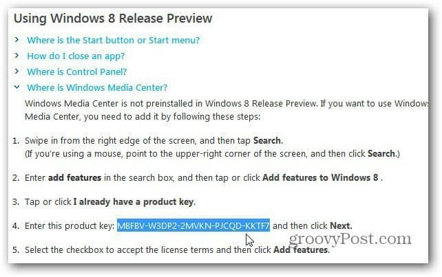 Installer Windows Media Center sur Windows 8 Release Preview