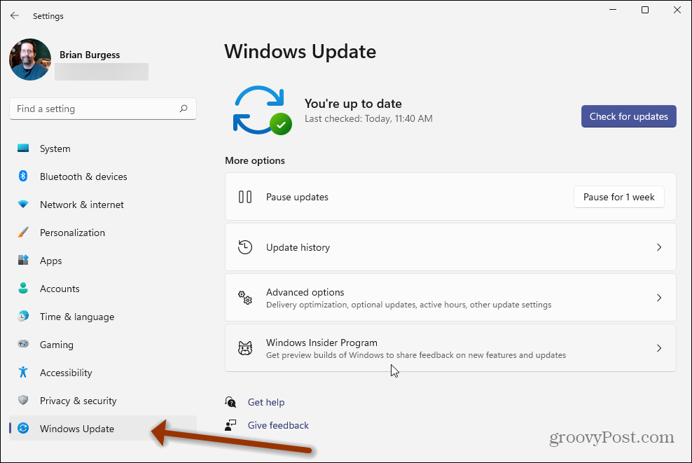 Paramètres Windows 11 Windows Update