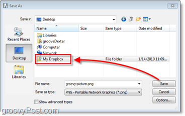 Capture d'écran de Dropbox - enregistrez automatiquement les fichiers dans votre sauvegarde en ligne