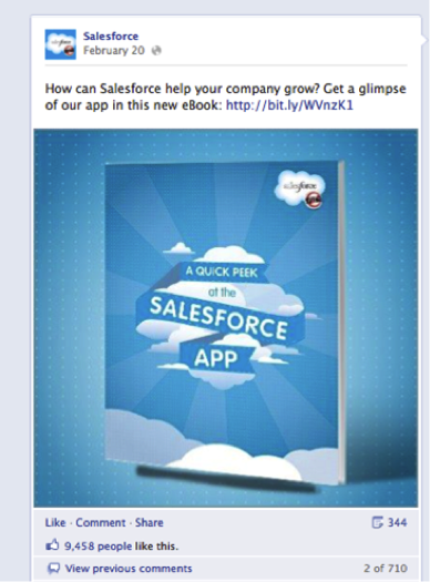 publicité facebook Salesforce