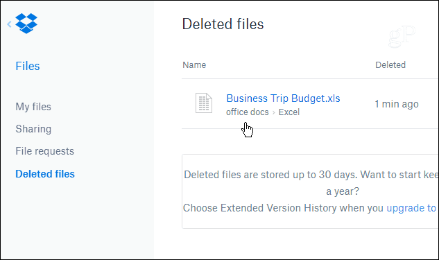 Restaurer les versions supprimées ou précédentes des fichiers de Dropbox