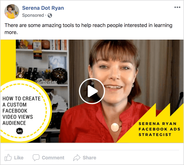 Montrez à votre public une publicité vidéo Facebook pour quelque chose que vous avez ou faites qui résout leur problème. 