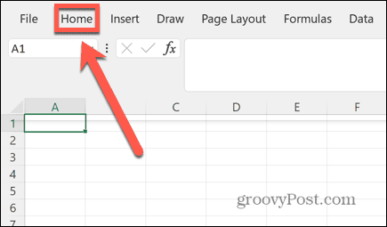 menu d'accueil excel