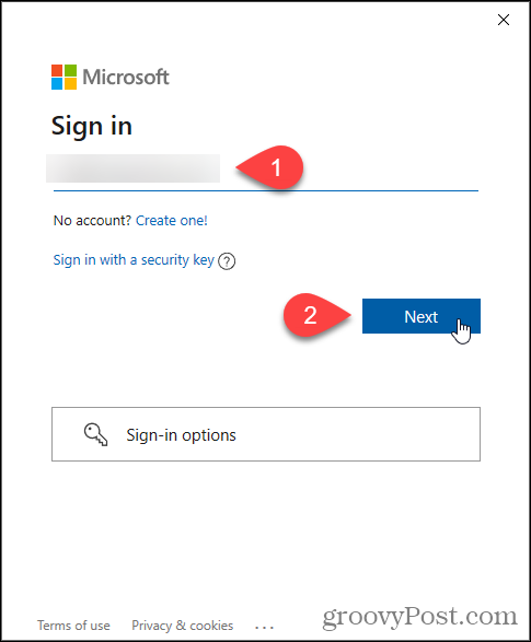 Entrez l'e-mail Microsoft pour le programme Windows Insider