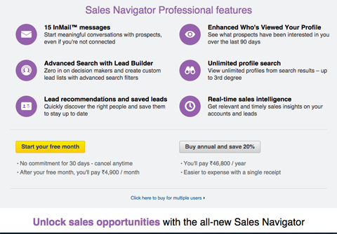 essai gratuit de LinkedIn Sales Navigator