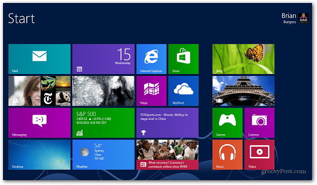 Écran de démarrage de Windows 8 Live Tiles