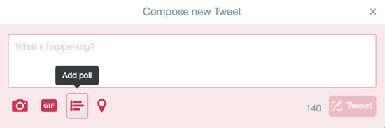 Cliquez sur l'icône Ajouter un sondage lorsque vous rédigez un nouveau tweet.