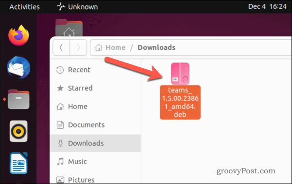 Ouvrez le fichier d'installation de Microsoft Teams sur Ubuntu