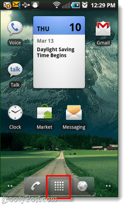 bouton d'application de l'écran d'accueil android