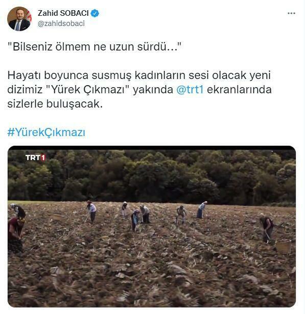 Le directeur général de TRT, Zahid Sobacı, a partagé sur son compte de réseau social