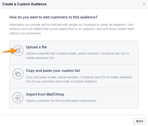 facebook créer une audience personnalisée