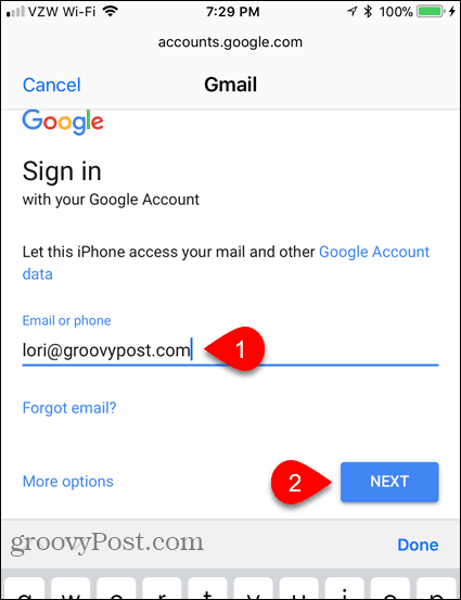 Entrer l'adresse e-mail