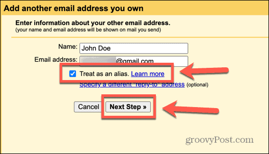 gmail prochaine étape