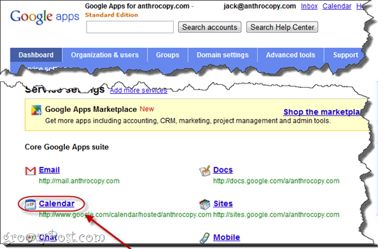 Révéler l'URL de l'adresse privée Google Apps Calendar