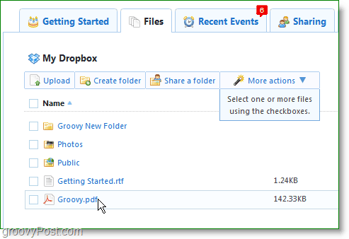 Capture d'écran de Dropbox - gérez votre compte Dropbox en ligne
