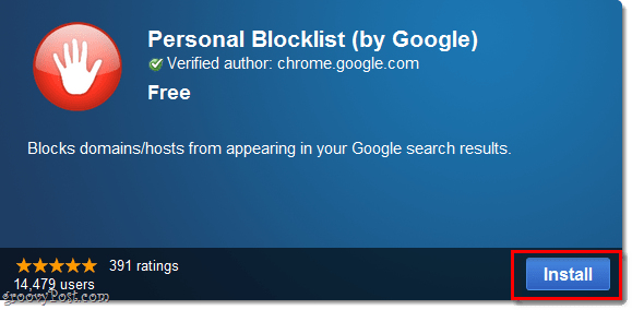 Extension Chrome de la liste de blocage personnelle