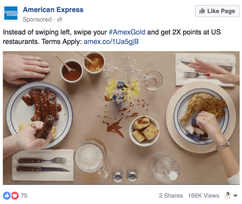 vidéo facebook american express