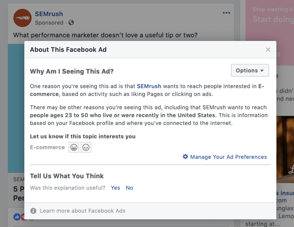 Recherchez les publicités Facebook de vos concurrents, étape 11.