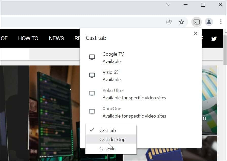 Caster Windows 11 sur Chromecast