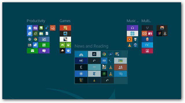 Windows 8: créer des groupes de tuiles sur l'écran de démarrage