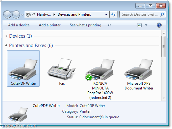 comment afficher la boîte de dialogue des périphériques et imprimantes dans Windows 7