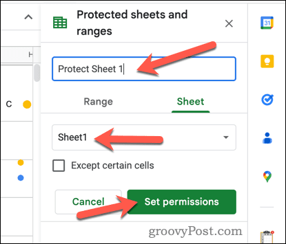 Protéger une feuille dans Google Sheets