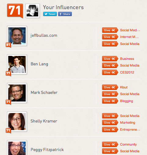 influenceurs klout