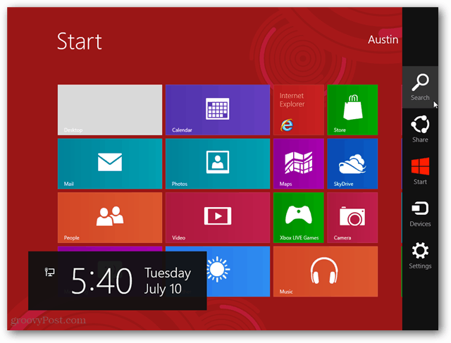 Quatre façons d'ouvrir la barre des icônes dans Windows 8