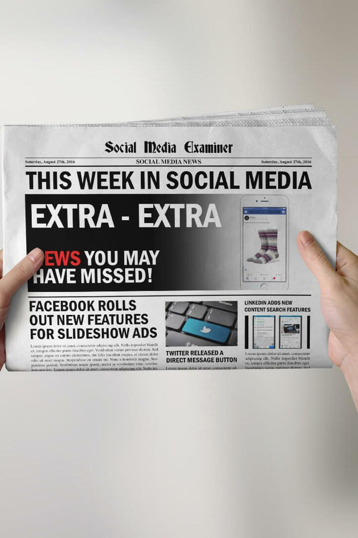 Améliorations des publicités du diaporama Facebook: Cette semaine dans les médias sociaux: Social Media Examiner