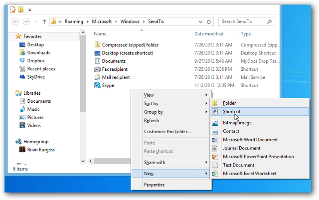 Ajoutez le lancement rapide au menu contextuel Envoyer dans Windows 7