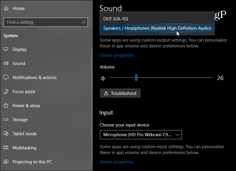 Nouveaux paramètres sonores Windows 10